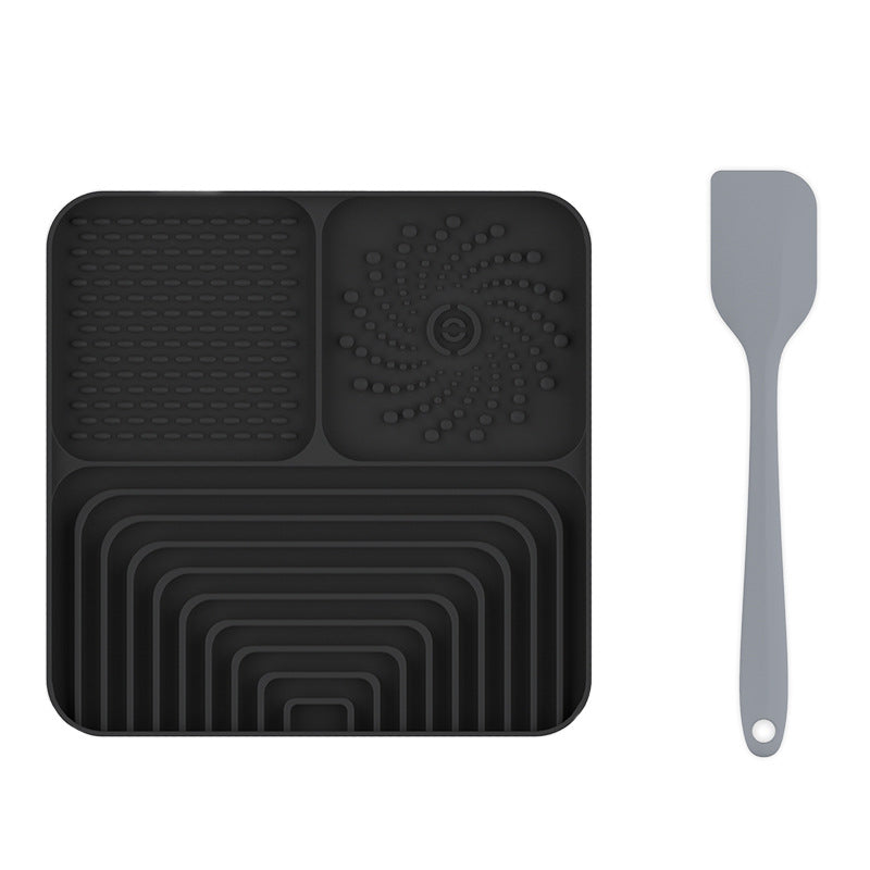 KFX-4818109 Silicone Slow Food Mat for Dogs and Cats, Anti-Choking Licking Pad with Suction Cups, Square Design