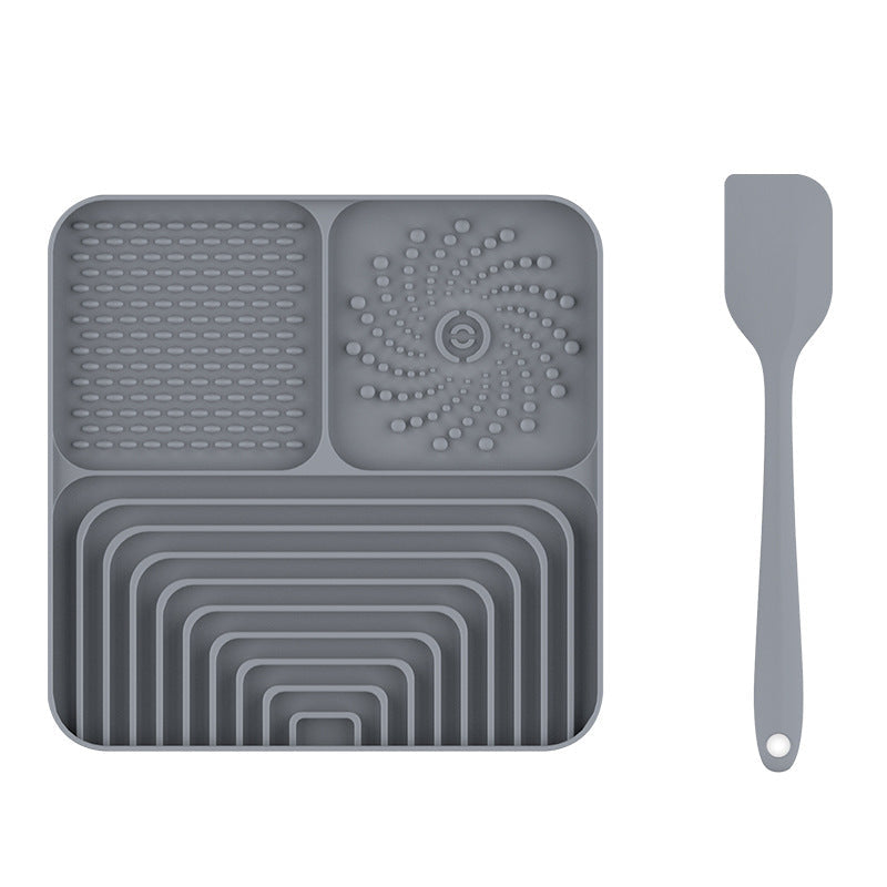 KFX-4818109 Silicone Slow Food Mat for Dogs and Cats, Anti-Choking Licking Pad with Suction Cups, Square Design