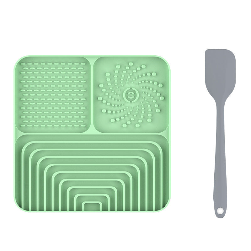 KFX-4818109 Silicone Slow Food Mat for Dogs and Cats, Anti-Choking Licking Pad with Suction Cups, Square Design