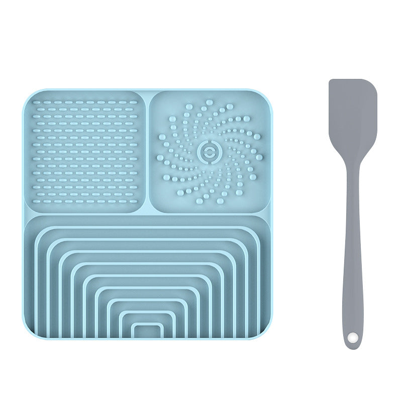 KFX-4818109 Silicone Slow Food Mat for Dogs and Cats, Anti-Choking Licking Pad with Suction Cups, Square Design