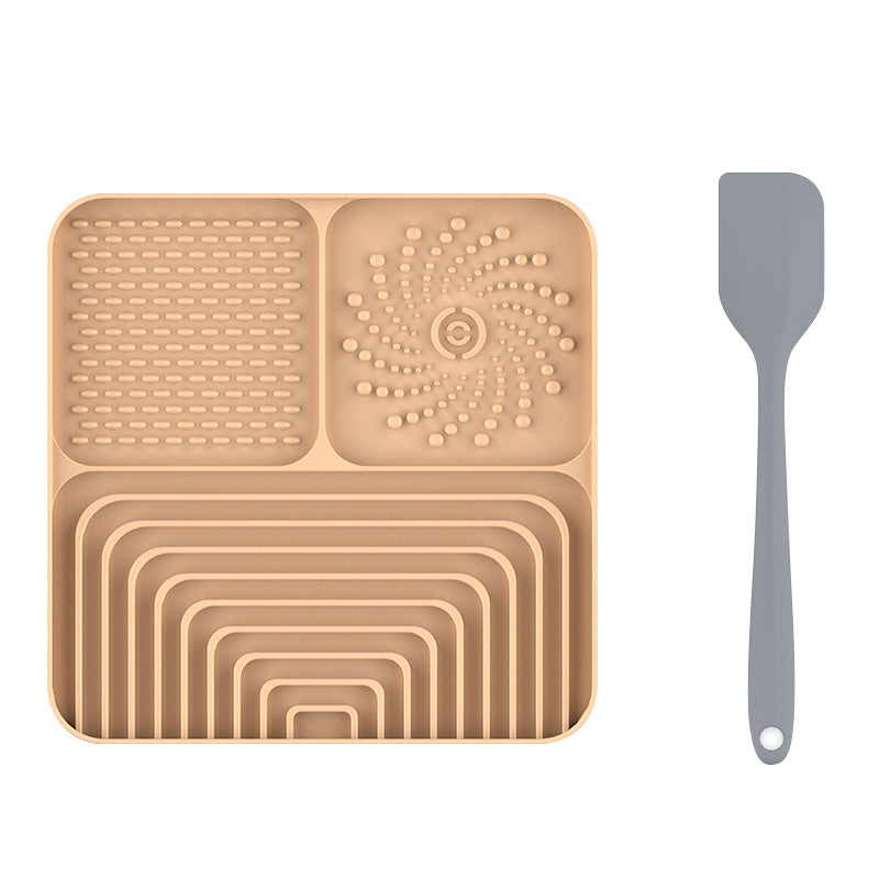 KFX-4818109 Silicone Slow Food Mat for Dogs and Cats, Anti-Choking Licking Pad with Suction Cups, Square Design