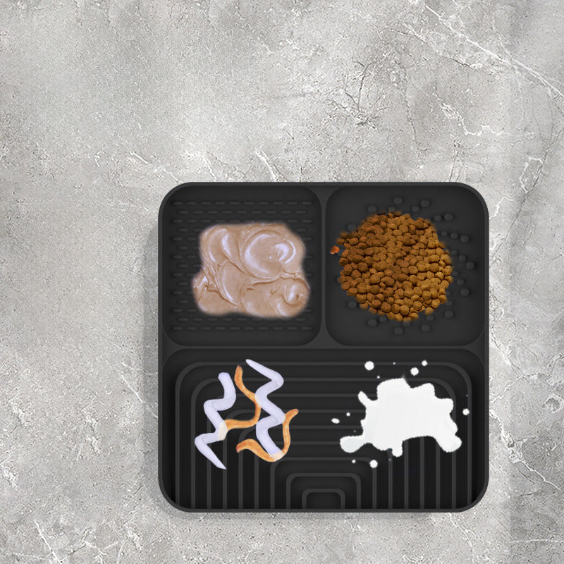 KFX-4818109 Silicone Slow Food Mat for Dogs and Cats, Anti-Choking Licking Pad with Suction Cups, Square Design