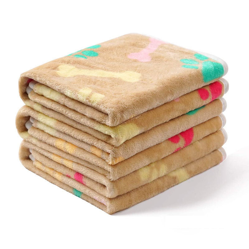 KFX-4818749 Cozy Pet Blanket for Dogs and Cats, Soft Cloth Mat in Beige, Black, Camel, Dark Gray - Multiple Sizes Available