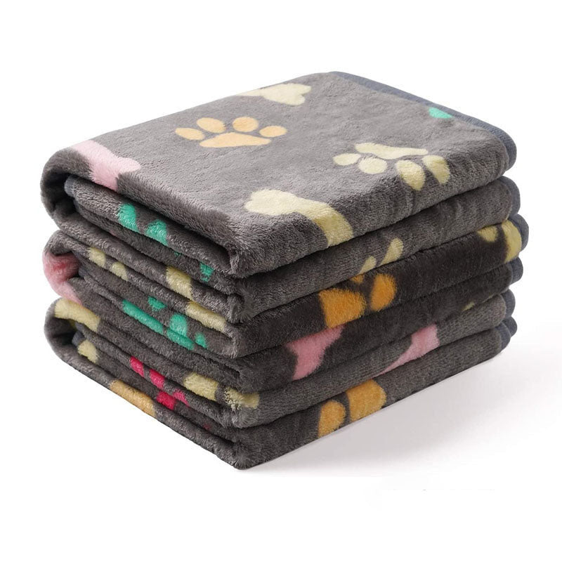 KFX-4818749 Cozy Pet Blanket for Dogs and Cats, Soft Cloth Mat in Beige, Black, Camel, Dark Gray - Multiple Sizes Available