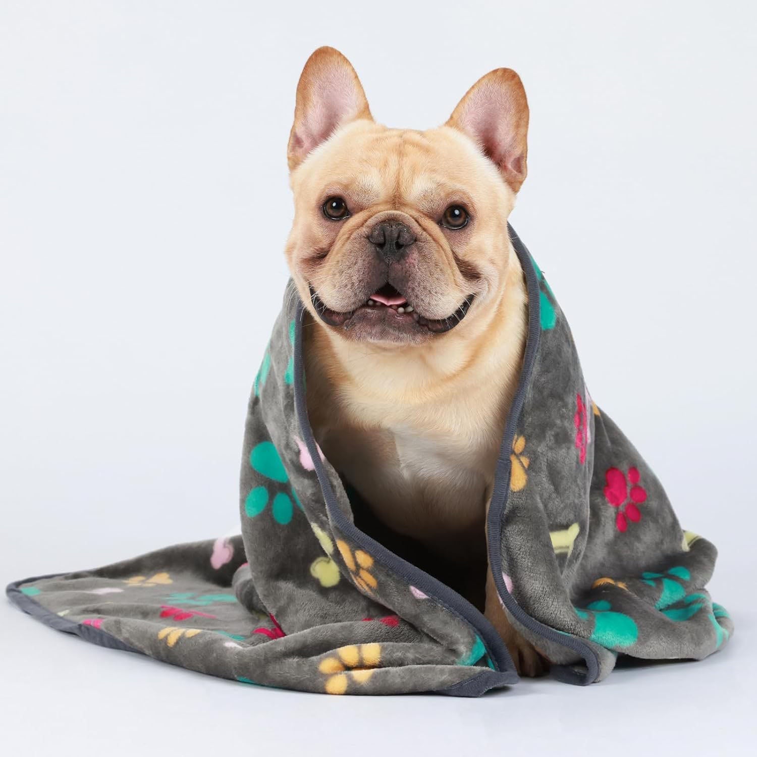 KFX-4818749 Cozy Pet Blanket for Dogs and Cats, Soft Cloth Mat in Beige, Black, Camel, Dark Gray - Multiple Sizes Available