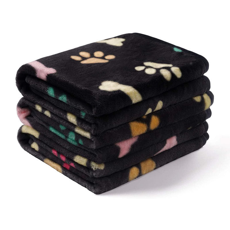KFX-4818749 Cozy Pet Blanket for Dogs and Cats, Soft Cloth Mat in Beige, Black, Camel, Dark Gray - Multiple Sizes Available