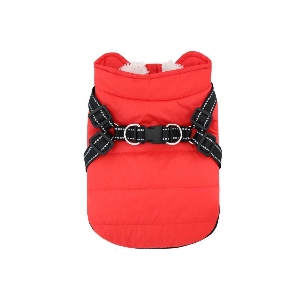 KFX-4819517 Insulated Fleece-lined Dog Vest with Zippers for Comfortable Winter Wear