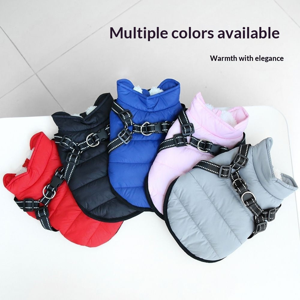 KFX-4819517 Insulated Fleece-lined Dog Vest with Zippers for Comfortable Winter Wear