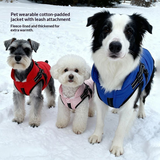 KFX-4819517 Insulated Fleece-lined Dog Vest with Zippers for Comfortable Winter Wear