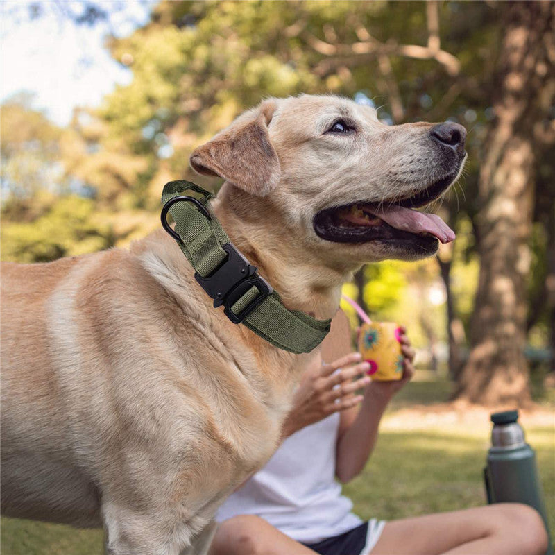 KFX-4821693 Personalized Monochrome Tactical Dog Collar – Durable Nylon, Adjustable Sizes: M, L, XL