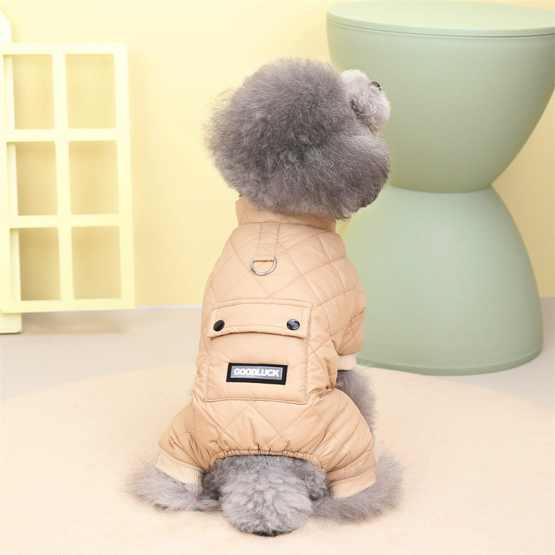 KFX-4822461 Cotton Padded Snow Proof Dog Coat for All Sizes - Brown and Black Options