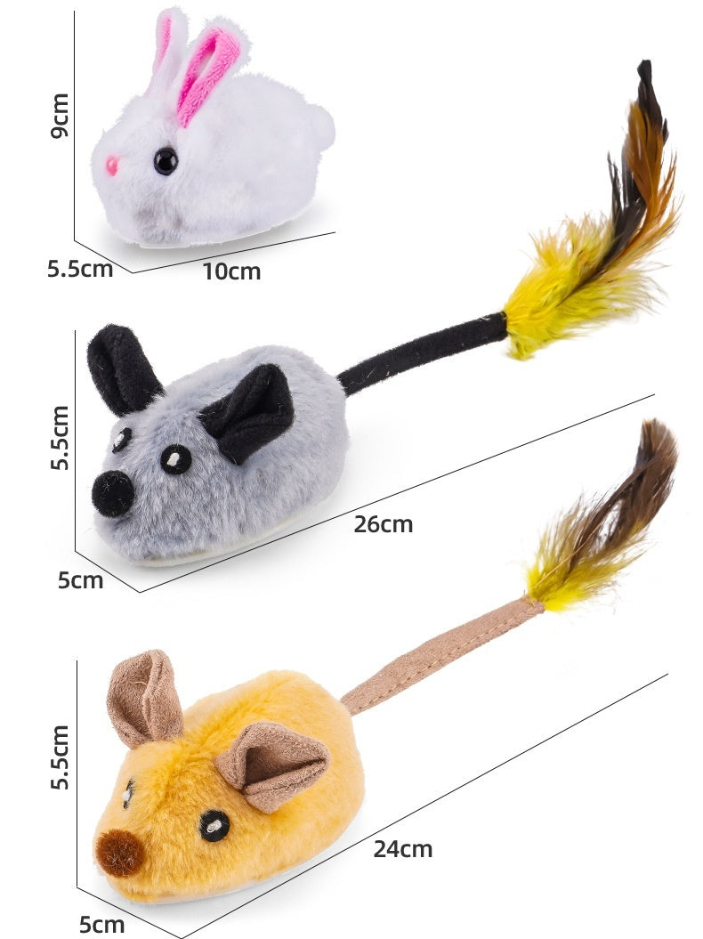 KFX-4822717 Rechargeable Plush Smart Mouse Cat Toy with Simulation Sounds for Boredom Relief
