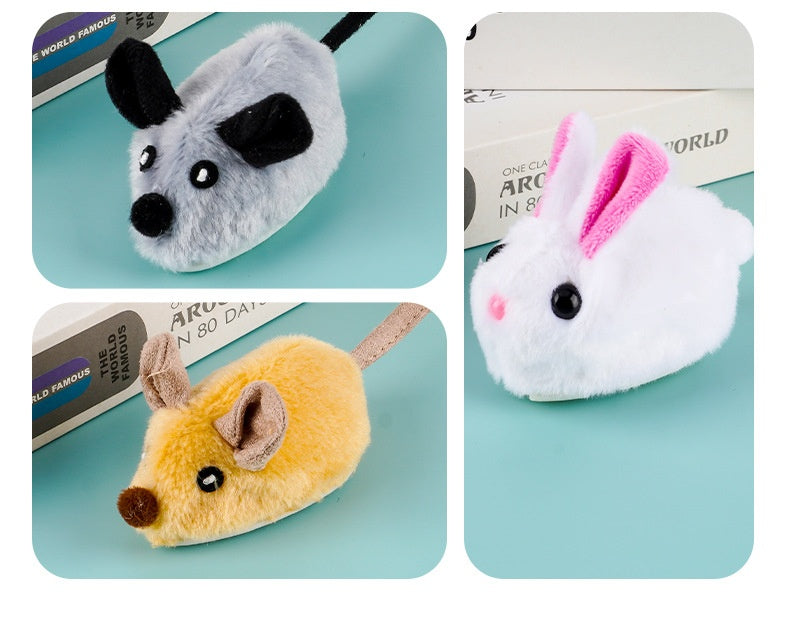 KFX-4822717 Rechargeable Plush Smart Mouse Cat Toy with Simulation Sounds for Boredom Relief