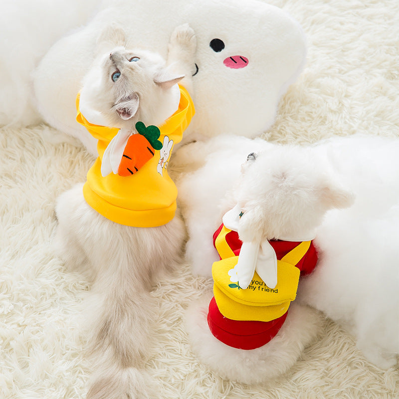 KFX-4822973 Cute Cartoon Sweater for Pets - Cotton Autumn and Winter Apparel