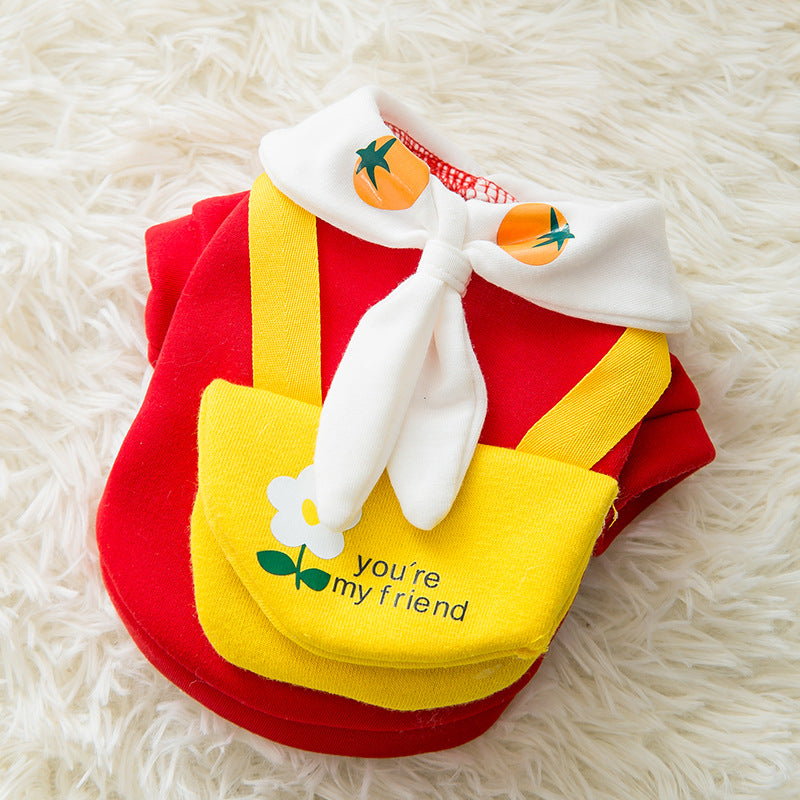 KFX-4822973 Cute Cartoon Sweater for Pets - Cotton Autumn and Winter Apparel