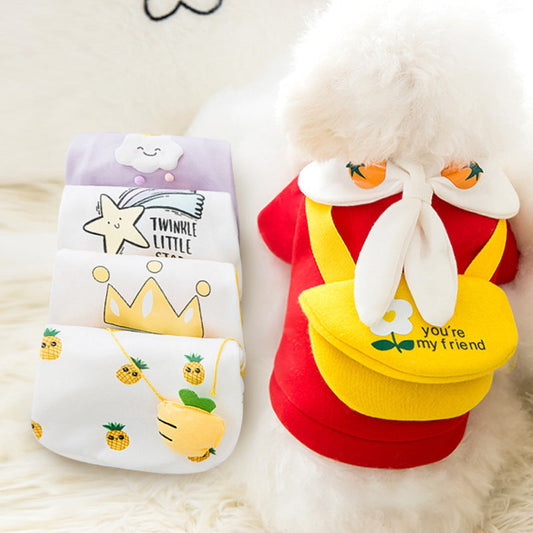 KFX-4822973 Cute Cartoon Sweater for Pets - Cotton Autumn and Winter Apparel