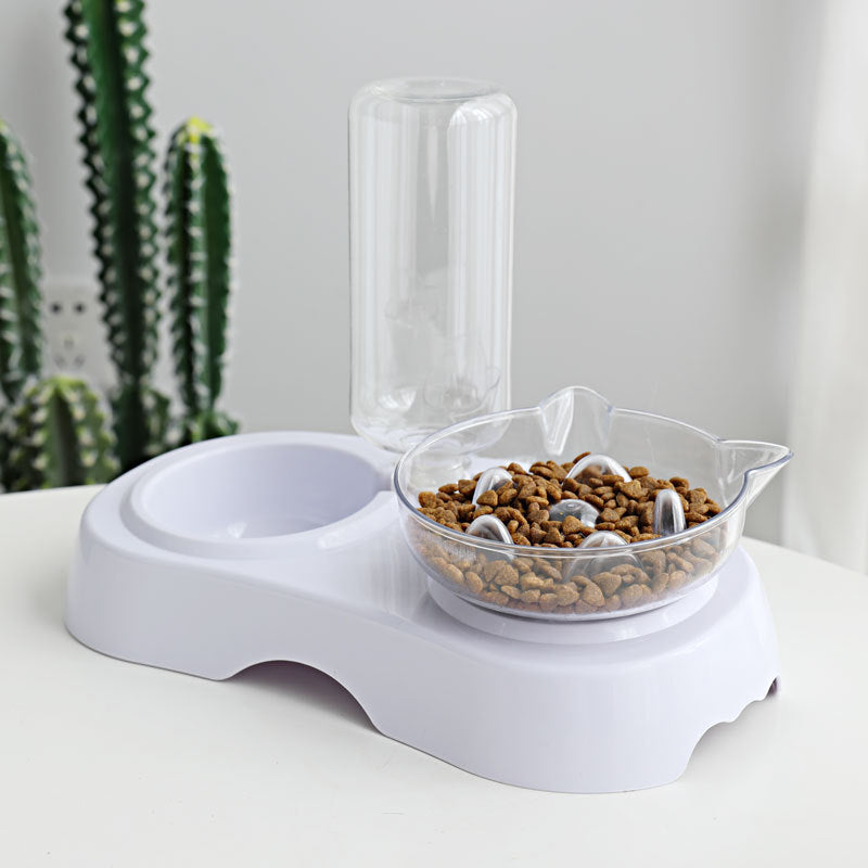 KFX-4823869 Automatic Water Refilling Cat Bowl with Choking Prevention – Transparent Plastic, Multiple Colors