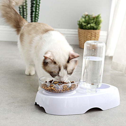 KFX-4823869 Automatic Water Refilling Cat Bowl with Choking Prevention – Transparent Plastic, Multiple Colors
