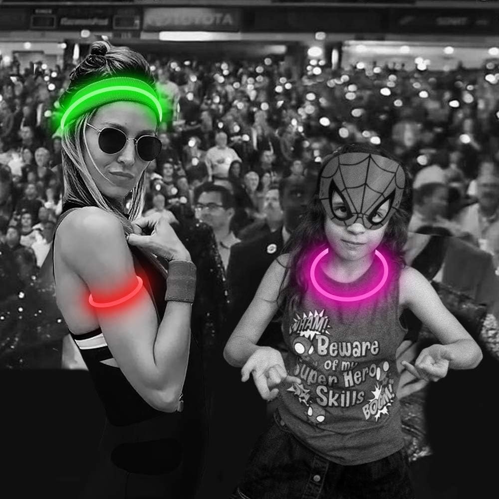 KFX-4825149 LED Dog Collar - Rechargeable Glow in the Dark Safety Necklace for Pets, Adjustable Fit, USB Charging