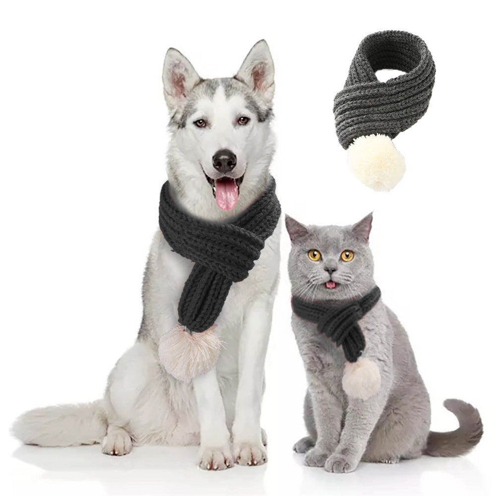 KFX-4825277 Festive Acrylic Wool Scarf for Cats and Dogs - Holiday Pet Accessory