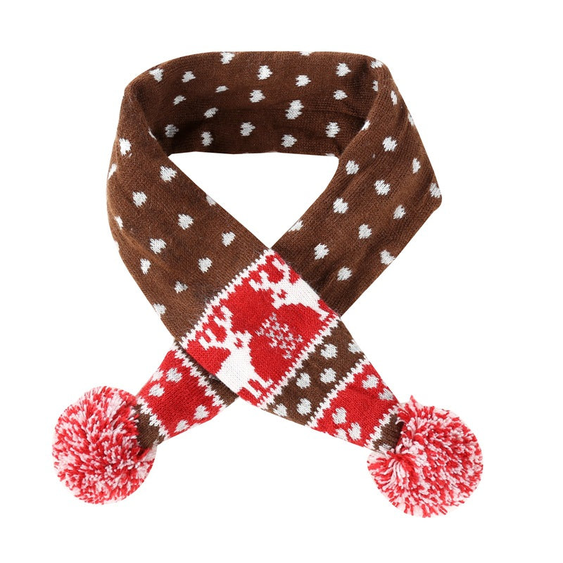 KFX-4825277 Festive Acrylic Wool Scarf for Cats and Dogs - Holiday Pet Accessory