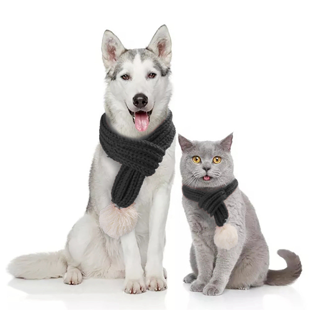 KFX-4825277 Festive Acrylic Wool Scarf for Cats and Dogs - Holiday Pet Accessory