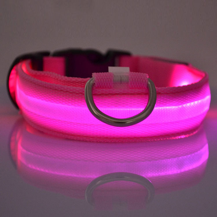 KFX-4825661 LED Safety Dog Collar with Multiple Flashing Modes and Replaceable Battery
