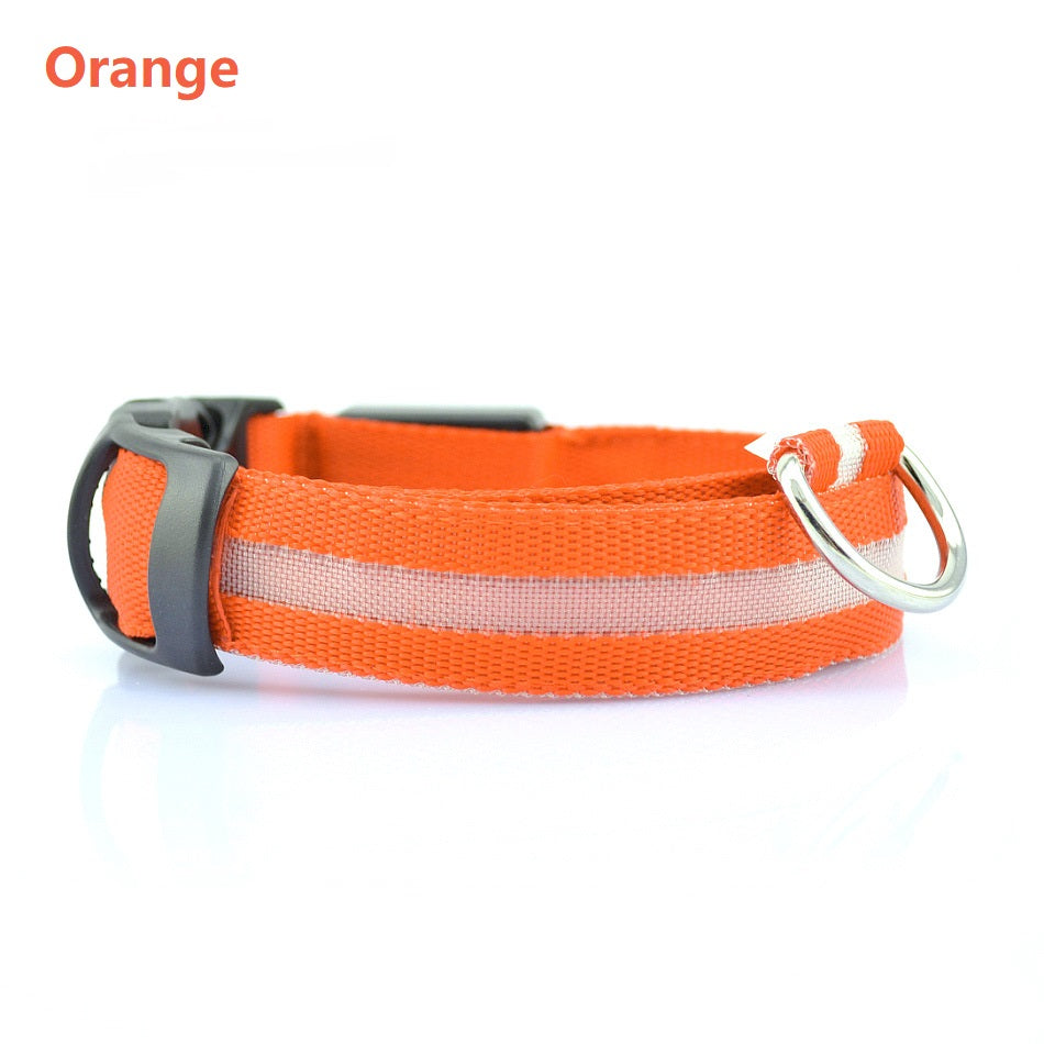 KFX-4825661 LED Safety Dog Collar with Multiple Flashing Modes and Replaceable Battery
