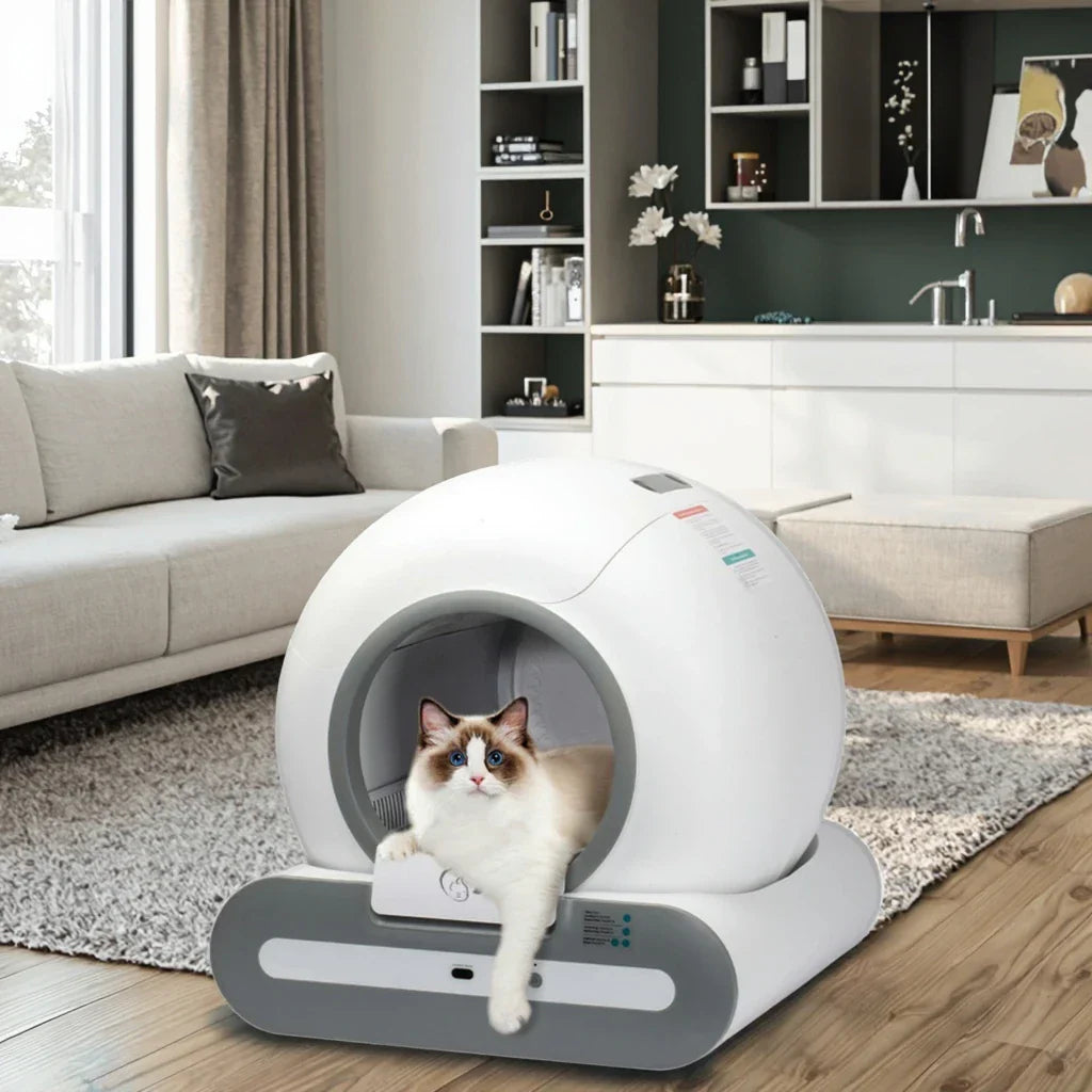 KFX-482707 Intelligent Self-Cleaning Cat Litter Box with Smart Monitoring and Eco-Friendly Design, 65L Capacity