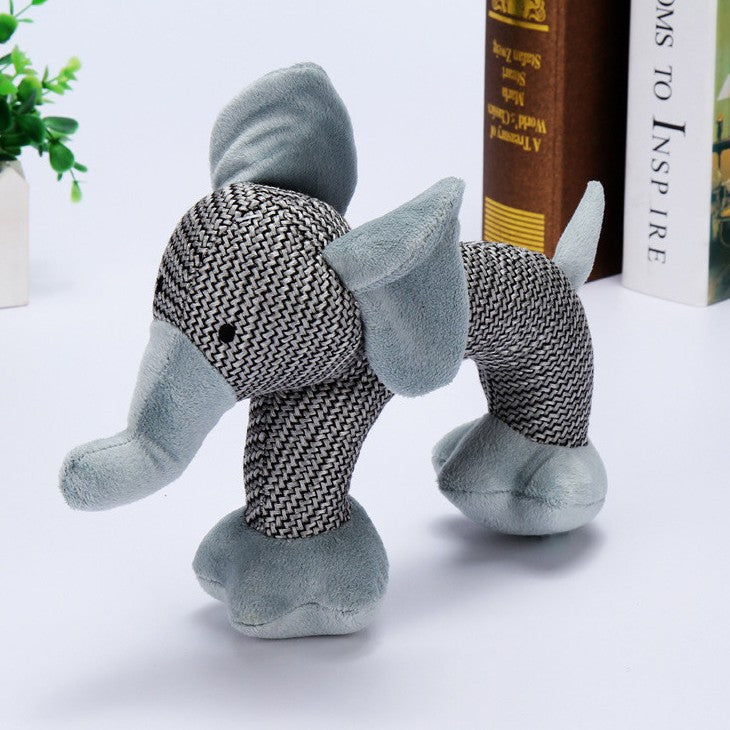 KFX-4827325 Sounding Plush Pet Toy - Bite-Resistant Ball for Dogs, Gray Elephant, Beige VIP, Coffee Monkey