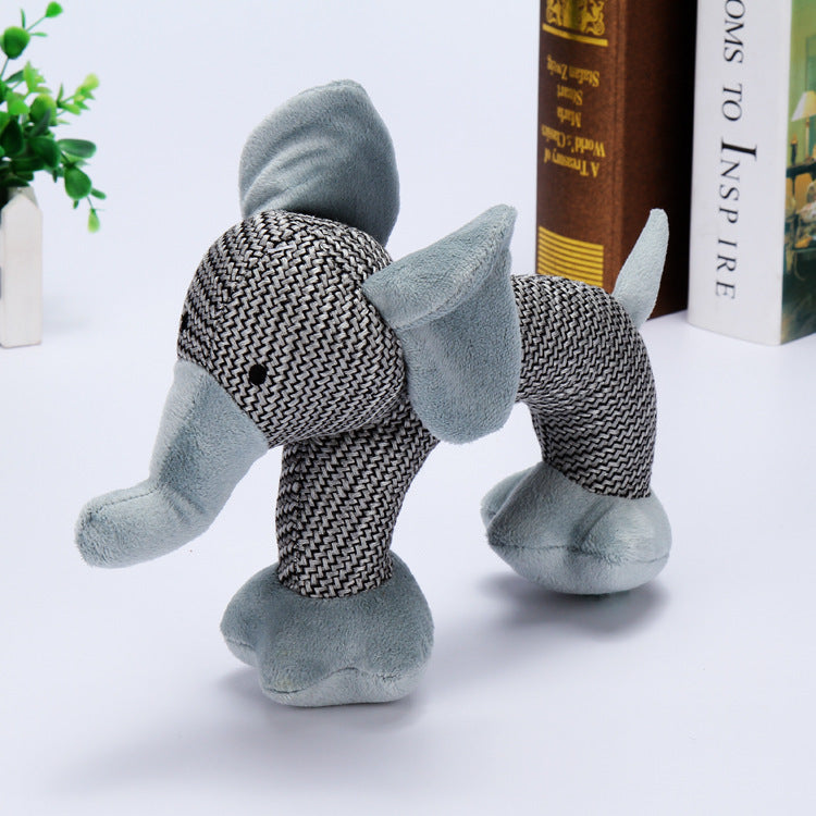 KFX-4827325 Sounding Plush Pet Toy - Bite-Resistant Ball for Dogs, Gray Elephant, Beige VIP, Coffee Monkey