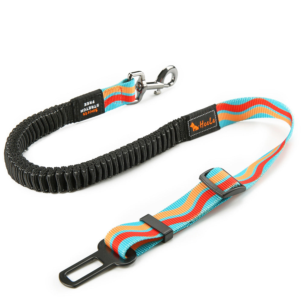 KFX-4827453 Pet Safety Seat Belt for Car - Adjustable Nylon Webbing with Reflective Strip - 76CM to 148CM Length Options