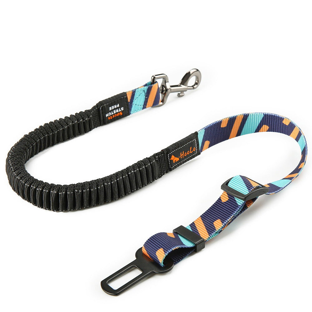 KFX-4827453 Pet Safety Seat Belt for Car - Adjustable Nylon Webbing with Reflective Strip - 76CM to 148CM Length Options