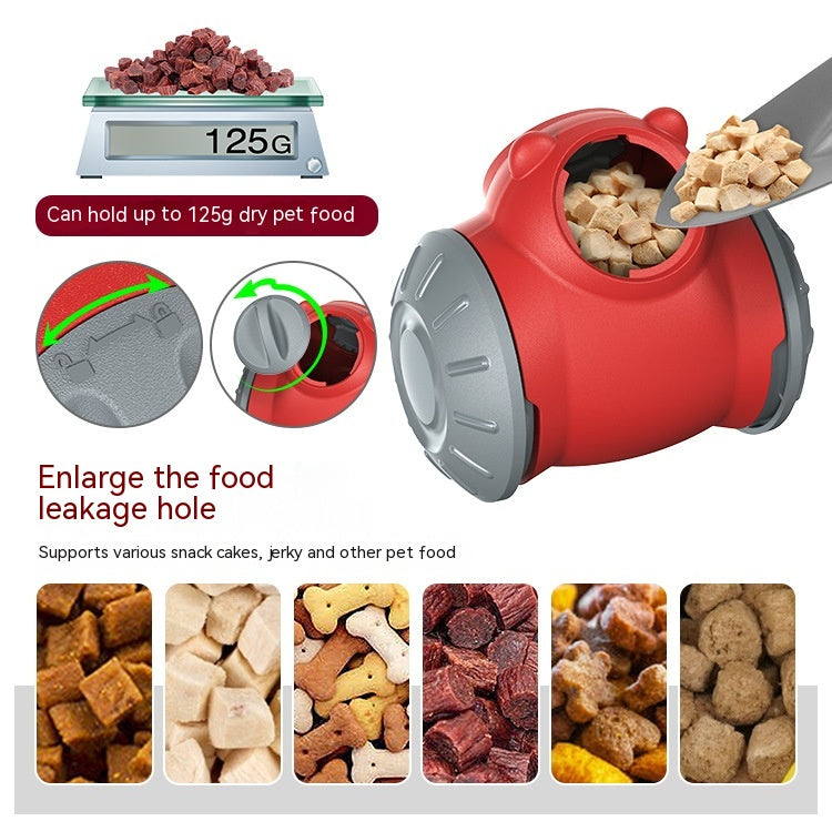 KFX-4828477 Educational Rocking Non-Inverted Food Leakage Bear Toy for Dogs - TPR Material in Red, Green, and Pink
