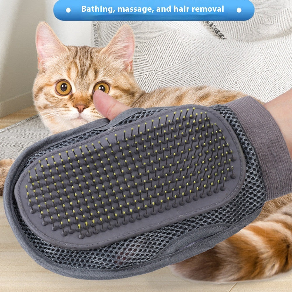 KFX-4829117 Pet Grooming Gloves for Dogs, Cats, and Small Animals - Effective Dusting and Massaging Tool