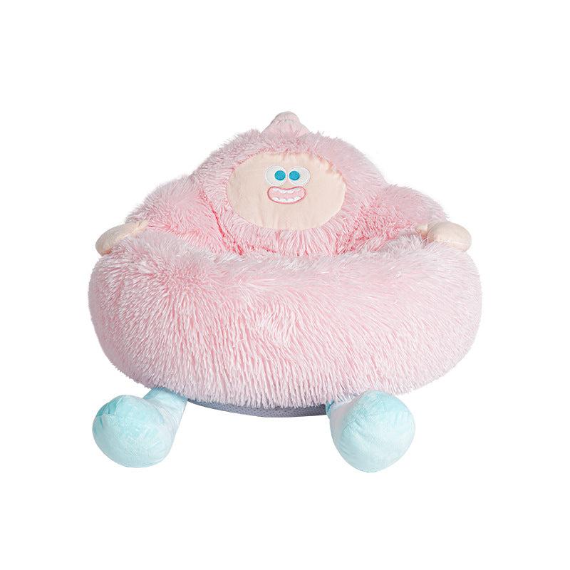 KFX-4830909 Cozy Thick Plush Nest Bed for Pets - Ideal Sleeping Mattress for Cats and Dogs