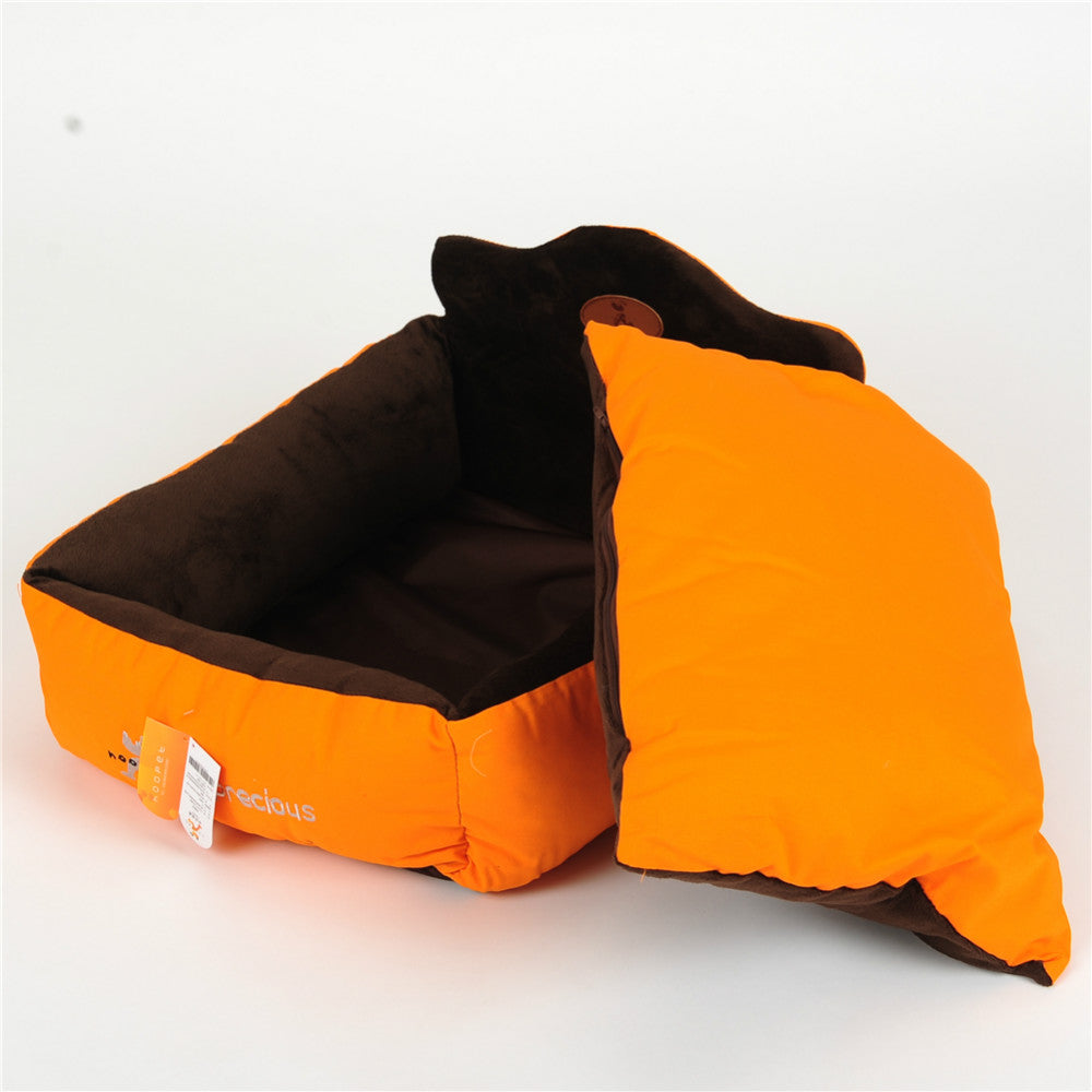 KFX-4833469 Cozy Orange Pet Nest for Cats and Small Dogs - S-58x40x25cm, M-72x55x40cm