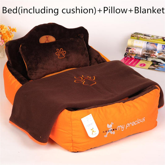 KFX-4833469 Cozy Orange Pet Nest for Cats and Small Dogs - S-58x40x25cm, M-72x55x40cm