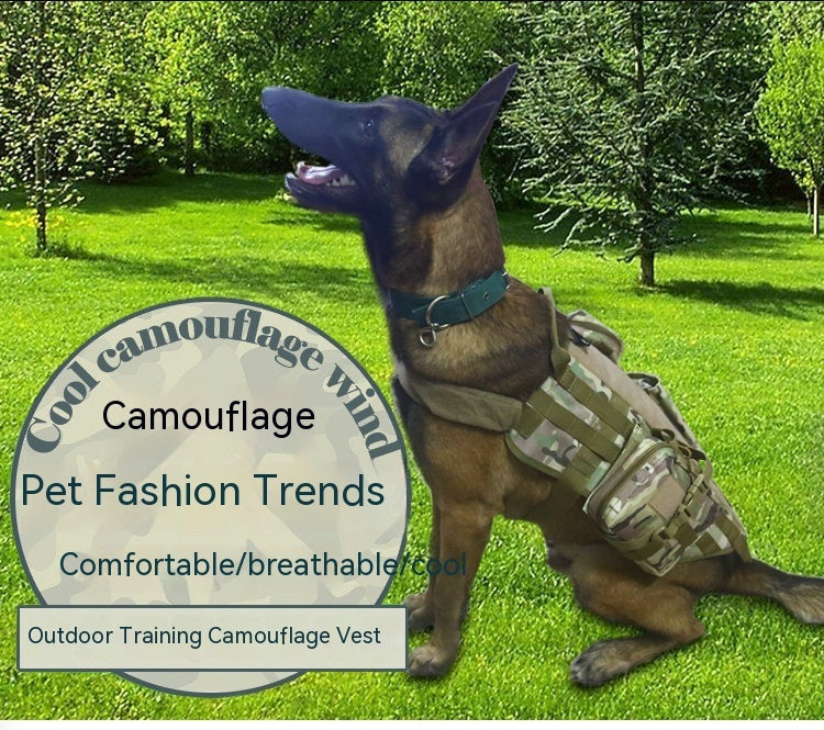 KFX-4833981 Tactical Vest for Medium to Large Dogs - Military Style Pet Clothing in Nylon