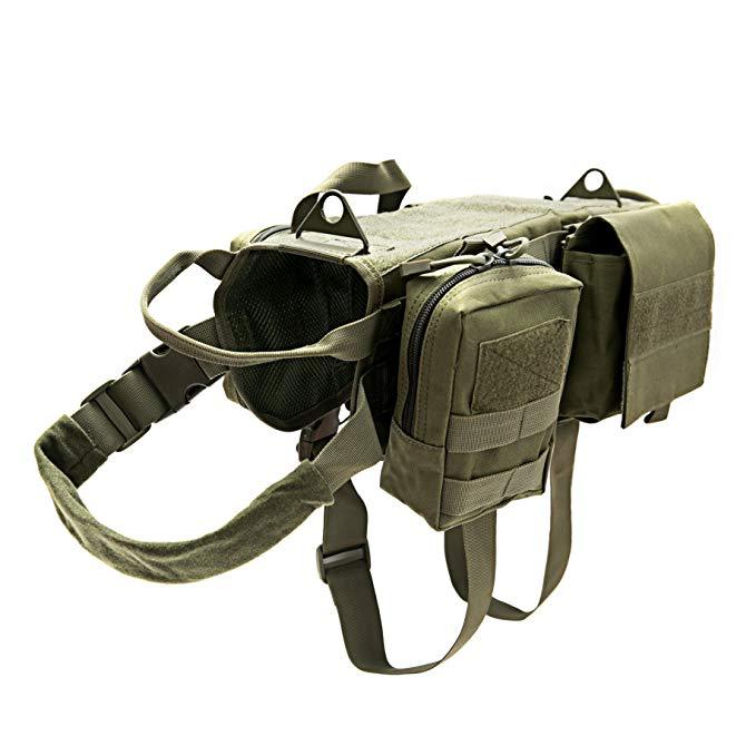 KFX-4833981 Tactical Vest for Medium to Large Dogs - Military Style Pet Clothing in Nylon
