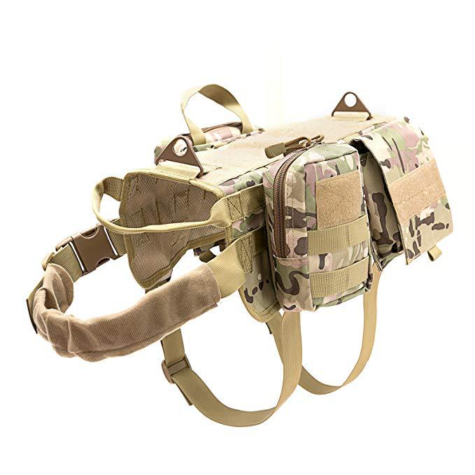 KFX-4833981 Tactical Vest for Medium to Large Dogs - Military Style Pet Clothing in Nylon