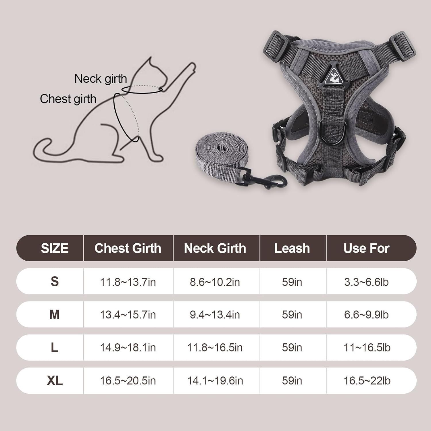 KFX-4834877 Adjustable Soft Mesh Cat Harness and Leash Set – Anti-Escape Design for Comfortable Outdoor Safety