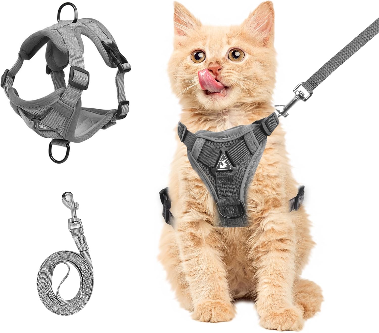 KFX-4834877 Adjustable Soft Mesh Cat Harness and Leash Set – Anti-Escape Design for Comfortable Outdoor Safety