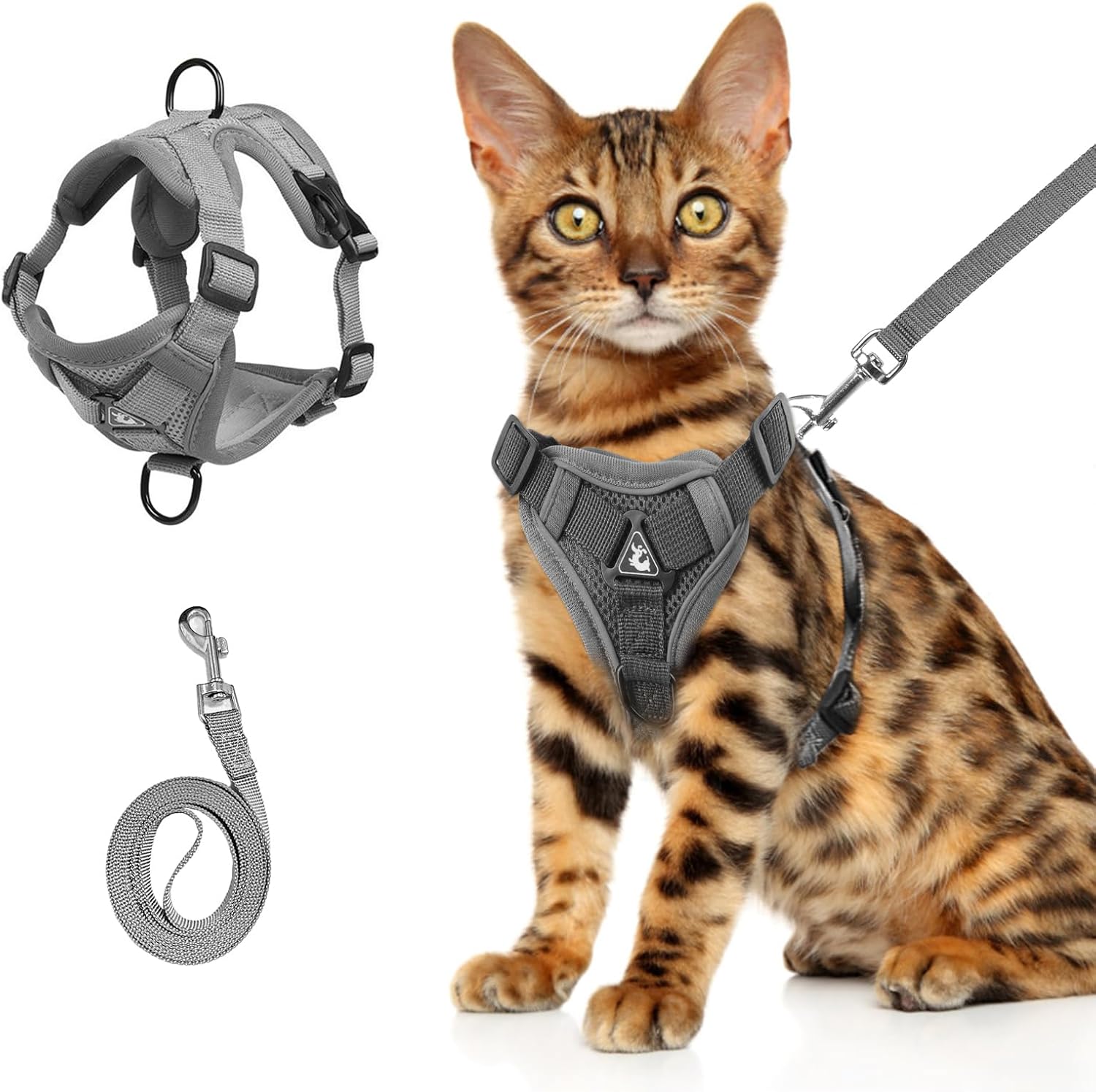 KFX-4834877 Adjustable Soft Mesh Cat Harness and Leash Set – Anti-Escape Design for Comfortable Outdoor Safety
