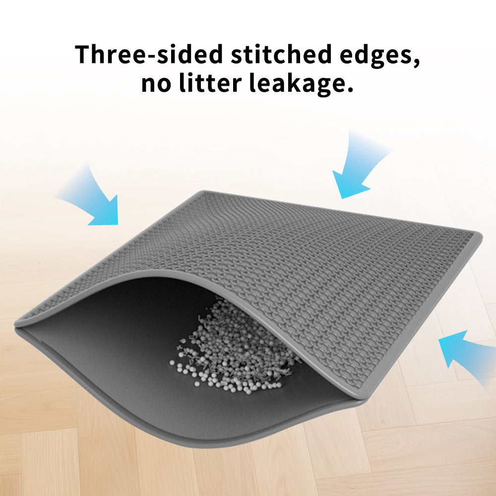 KFX-4835261 Leak-Proof Cat Litter Mat with Non-Slip Backing for Clean, Dry Floors
