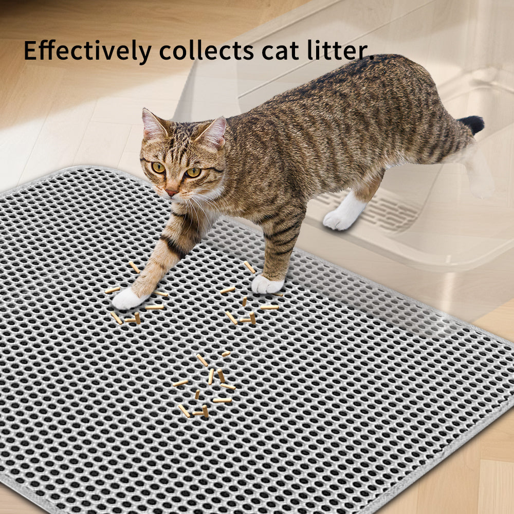 KFX-4835261 Leak-Proof Cat Litter Mat with Non-Slip Backing for Clean, Dry Floors