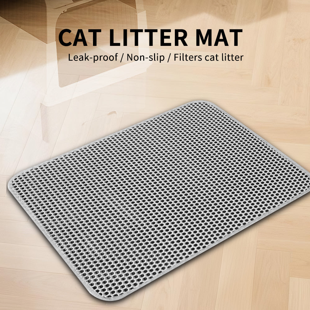 KFX-4835261 Leak-Proof Cat Litter Mat with Non-Slip Backing for Clean, Dry Floors
