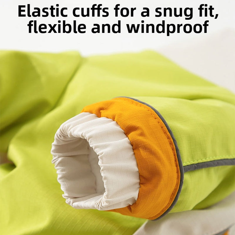 KFX-4837949 Waterproof Reflective Color Block Jumpsuit for Small Dogs - Adjustable Outdoor Coat
