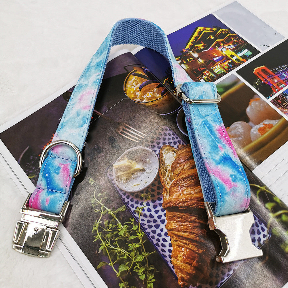 KFX-4841149 Engravable Zinc Alloy Buckle Pet Collar - Polyester Material in Multiple Sizes