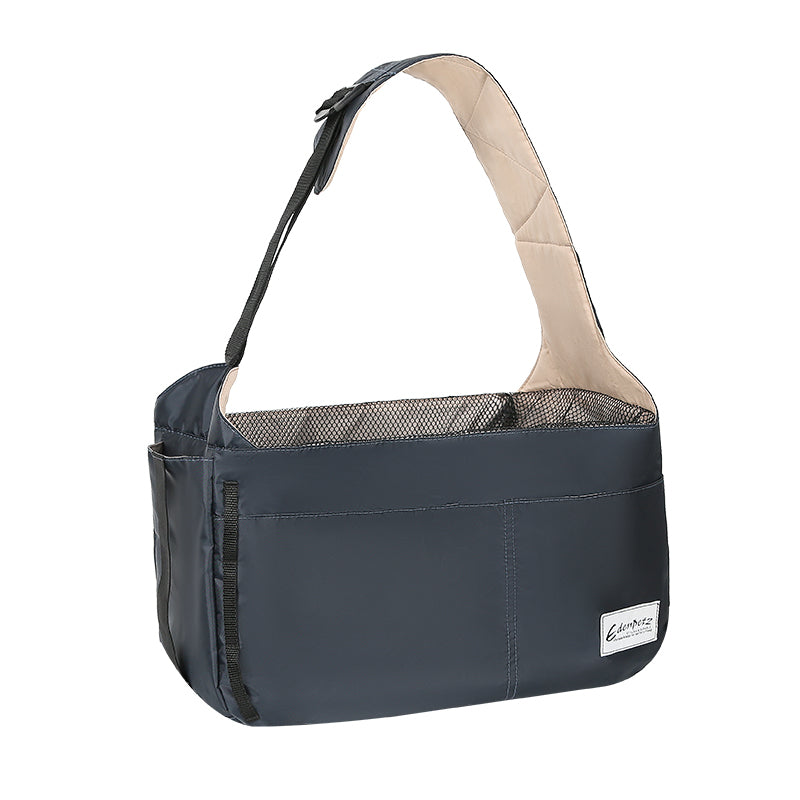 KFX-4841405 Pet-Friendly Portable Crossbody Bag for Cats and Dogs - Environmentally Friendly Oxford Cloth, Soft Design, Navy Color, 47x17x28CM